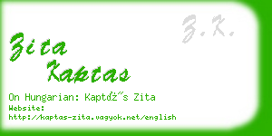 zita kaptas business card